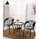 Balcony table and chair set, rattan chair three-piece set, leisure round table and chairs, small tea table combination