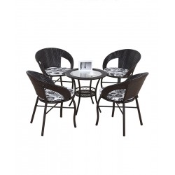Balcony table and chair set, rattan chair three-piece set, leisure round table and chairs, small tea table combination