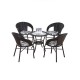 Balcony table and chair set, rattan chair three-piece set, leisure round table and chairs, small tea table combination