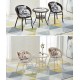 Balcony table and chair set, rattan chair three-piece set, leisure round table and chairs, small tea table combination