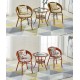 Balcony table and chair set, rattan chair three-piece set, leisure round table and chairs, small tea table combination