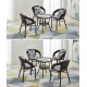 Balcony table and chair set, rattan chair three-piece set, leisure round table and chairs, small tea table combination