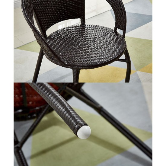 Balcony table and chair set, rattan chair three-piece set, leisure round table and chairs, small tea table combination