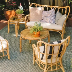 Rattan furniture, bamboo sofa chair, small seat for three, outdoor balcony, table and chairs for living room