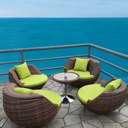 Rattan coffee table and chair combination,  three-five-piece set courtyard balcony small tea table, creative leisure outdoor furniture