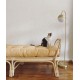 Handmade Nordic style small rattan bench in retro style single plant rattan material sofa bed