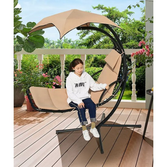 A chair for the balcony, a chair with a cradle attached to a hanging basket, an outdoor swing