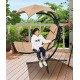 A chair for the balcony, a chair with a cradle attached to a hanging basket, an outdoor swing