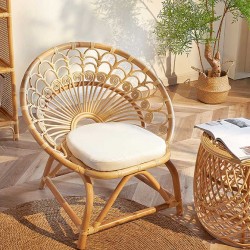 Rattan peacock pattern rattan chair, artwork creative chair, chair for Scandinavian style mansion