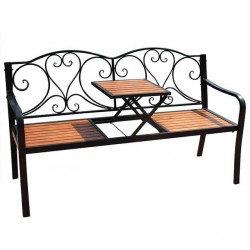 Wrought iron, wooden stool, double small chair, park chair for outdoor garden, European style chair for balcony