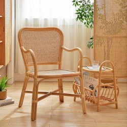 Retro single chair, coffee table for garden, rattan woven chair coffee table set for balcony