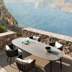 Rattan table and chairs, braided rope leisure dining table and chair combination for outdoor patio balcony garden