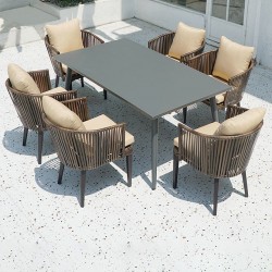 Table and chair combination, rattan chair for outdoor relaxation in the garden, garden and terrace