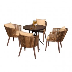 Table and chair combination, rattan chair for outdoor relaxation in the garden, garden and terrace
