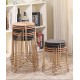 Comfortable folding rattan small round stool, dining table stool modern rattan economic seat