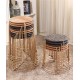 Comfortable folding rattan small round stool, dining table stool modern rattan economic seat
