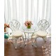 A sleek aluminum small table and chair combination that is the perfect addition to your patio or garden