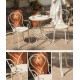 An elegant three-piece Iron art table and chair set, specially designed for your cafe, balcony, garden, terrace or backyard
