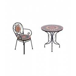 European-style wrought iron balcony table and chairs for leisure, small table and chairs for backyard outdoor garden gazebo, three-piece combination