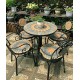 European-style wrought iron balcony table and chairs for leisure, small table and chairs for backyard outdoor garden gazebo, three-piece combination
