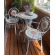 European-style wrought iron balcony table and chairs for leisure, small table and chairs for backyard outdoor garden gazebo, three-piece combination