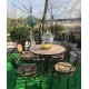 European-style wrought iron balcony table and chairs for leisure, small table and chairs for backyard outdoor garden gazebo, three-piece combination