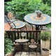 European-style wrought iron balcony table and chairs for leisure, small table and chairs for backyard outdoor garden gazebo, three-piece combination