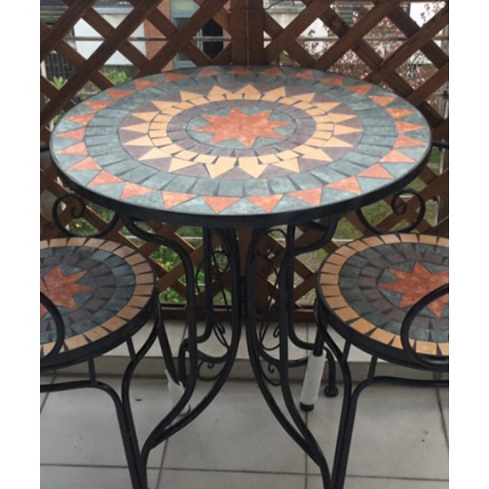 European-style wrought iron balcony table and chairs for leisure, small table and chairs for backyard outdoor garden gazebo, three-piece combination