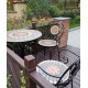 European-style wrought iron balcony table and chairs for leisure, small table and chairs for backyard outdoor garden gazebo, three-piece combination