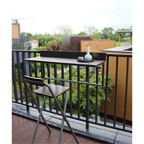 Lift and tilt table hanging for balcony railing, hanging small apartment computer table,  small bar creative lifting folding desk for outdoor