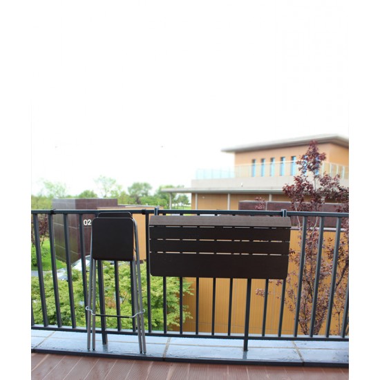Lift and tilt table hanging for balcony railing, hanging small apartment computer table,  small bar creative lifting folding desk for outdoor