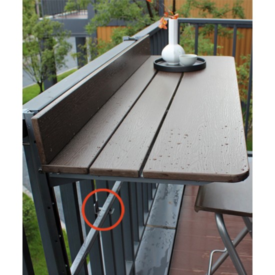 Lift and tilt table hanging for balcony railing, hanging small apartment computer table,  small bar creative lifting folding desk for outdoor