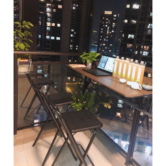 Lift and tilt table hanging for balcony railing, hanging small apartment computer table,  small bar creative lifting folding desk for outdoor