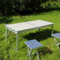 Portable picnic table, outdoor portable table and chairs, simple dining table and chair, rectangular table