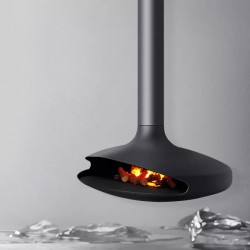 Suspended spray 3d fireplace humidifier with imitation of fire, wood-burning fireplace for home and garden