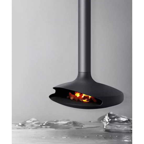 Suspended spray 3d fireplace humidifier with imitation of fire, wood-burning fireplace for home and garden