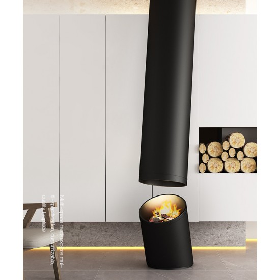 Suspended spray 3d fireplace humidifier with imitation of fire, wood-burning fireplace for home and garden