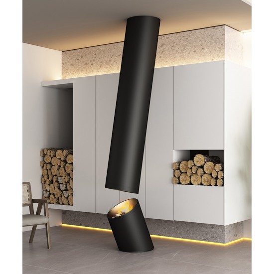Suspended spray 3d fireplace humidifier with imitation of fire, wood-burning fireplace for home and garden