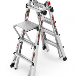Increase your productivity for a giant work platform, multi-purpose telescopic ladder and accessories, multi-tasking ladder