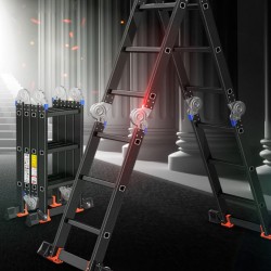 Multi-functional folding ladder, thickened aluminum ladder telescopic lifting engineering ladder portable stepladder