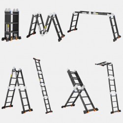 Multi-functional folding ladder, thickened aluminum ladder telescopic lifting engineering ladder portable stepladder