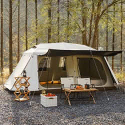 Outdoor camping tent, sun protection and rainproof, two bedroom, one hall portable tent