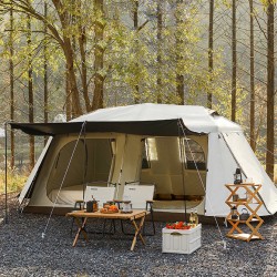 Outdoor camping tent, sun protection and rainproof, two bedroom, one hall portable tent