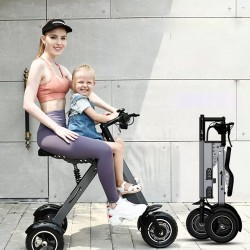Folding three-wheeled electric car,Portable two-seat car,Light weight female small mini scooter
