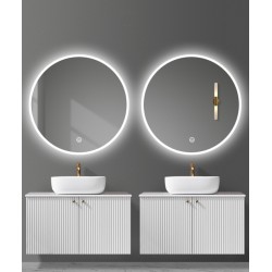 Simple and modern smart silver mirror with light ledwall-mounted light mirror explosion-proof bathroom mirror