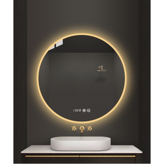 Simple and modern smart silver mirror with light ledwall-mounted light mirror explosion-proof bathroom mirror
