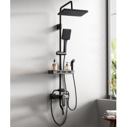 Black classic shower set, enhance your bathroom with timeless elegance and high-quality steel construction
