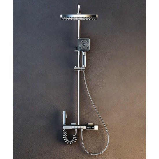 Shower set with digital display and constant temperature