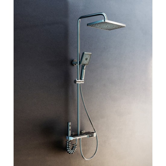 Shower set with digital display and constant temperature