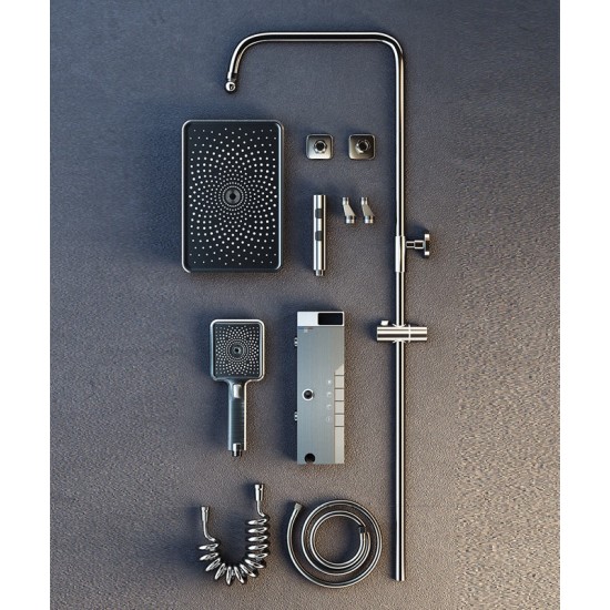 Shower set with digital display and constant temperature